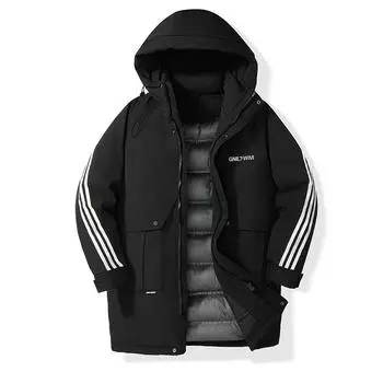 Куртка-пуховик ветрозащитная мужская и женская средней и длинной длины теплая толстая повседневная рабочая одежда Parker XXXXL