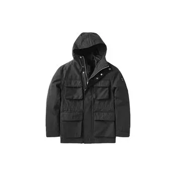 Куртка рабочая Timberland Solid Color Multi-Pocket Hooded Work Jacket Men Jackets Black A1WS2-001 XS