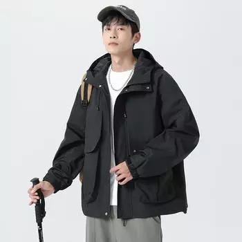 Куртка размера плюс Упитанная куртка размера плюс Ветровка M чёрный