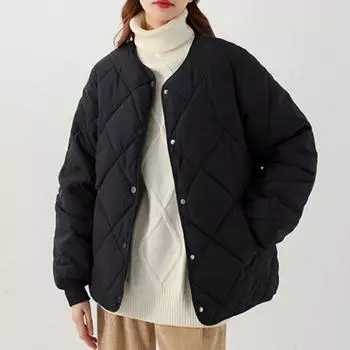 Куртка ромбовидная женская зимняя легкая куртка стеганая куртка стеганая куртка маленькая куртка зимняя новая куртка привод DNU стеганая куртка S recommends within 52.5 kg чёрный