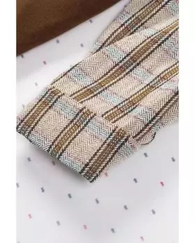 Куртка-рубашка Azura Exchange в стиле пэчворк из вельвета с карманом M коричневый