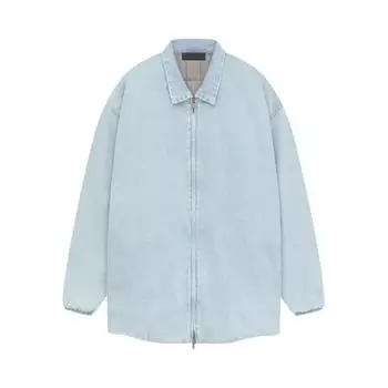 Куртка-рубашка Fear of God Essentials с наполнителем, легкая джинсовая мужская верхняя одежда, синяя 202SP244590F L