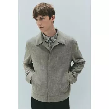 Куртка-рубашка HM Regular Fit бежевого меланжевого цвета XS