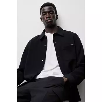 Куртка-рубашка HM Regular Fit черного цвета S