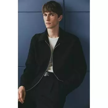Куртка-рубашка HM Regular Fit черного цвета XS