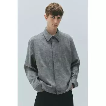Куртка-рубашка HM Regular Fit Grey Melange XS