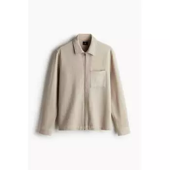 Куртка-рубашка HM Regular Fit с вафельной текстурой бежевого цвета