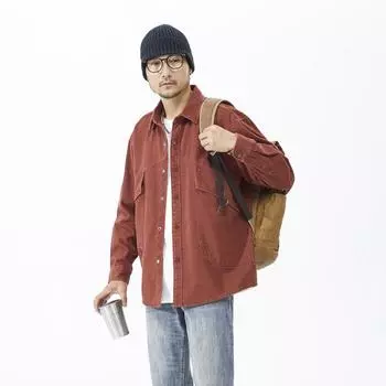 Куртка-рубашка из чистого хлопка, мужская высококачественная джинсовая куртка с инструментами, модная рубашка с длинными рукавами и грубым стилем M