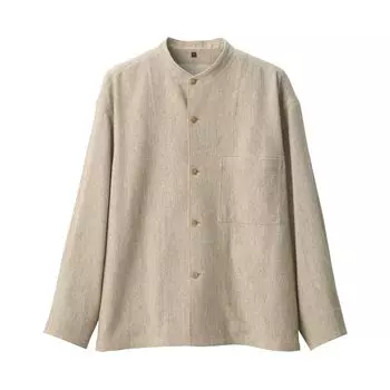 Куртка-рубашка из смеси шерсти MUJI BG1QUA4A бежевая L Мужская Мужская Мужская бежевый