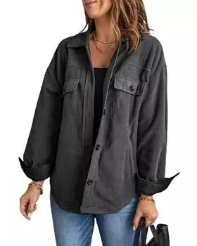 Куртка-рубашка на пуговицах Azura Exchange S серый