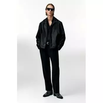 Куртка-рубашка с покрытием HM Regular Fit, черная XS