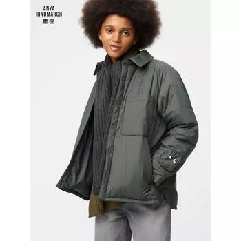 Куртка-рубашка Uniqlo Japan Puff Tech 56 OLIVE/XS