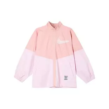 Куртка с длинным рукавом и принтом логотипа Nike Color Block Stand Wool Jacket Женские куртки Розовые DN1477-630 XL