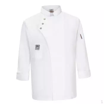 Куртка с длинными рукавами Одежда для шеф-повара Рубашка Гастрономический топ Dark Blue XXXL