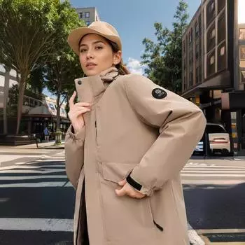 Куртка с хлопковой подкладкой женская одежда для активного отдыха в горах ветрозащитная, водонепроницаемая и теплая зимняя с капюшоном утолщенная хлопковая подкладочная одежда M