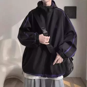 Куртка с капюшоном American High Street для мужчин, осень и зима, новая модная брендовая свободная функциональная повседневная куртка для мужчин M