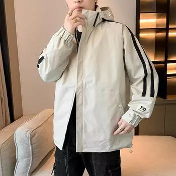 Куртка с капюшоном больших размеров весна и осень зима новая свободная куртка M