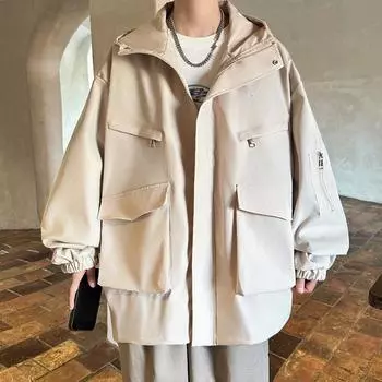 Куртка с капюшоном для мужчин, весенне-осенняя спортивная одежда для альпинизма и активного отдыха, ветрозащитная куртка, весенне-осенняя куртка, модная мужская куртка M