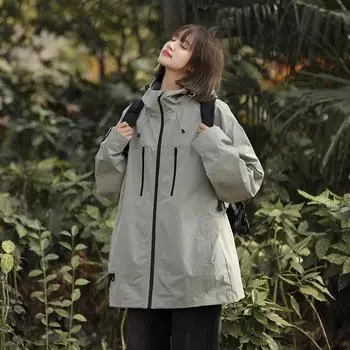 Куртка с капюшоном для пар в горном стиле для альпинизма и туризма, куртка для мужчин и женщин на весну и осень, функциональная ветрозащитная повседневная куртка S
