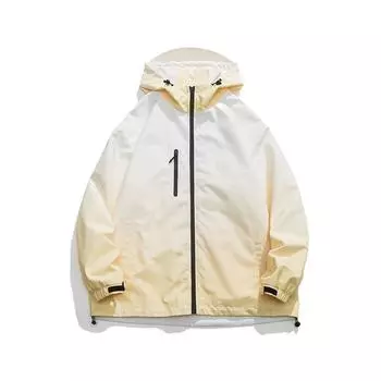 Куртка с капюшоном градиентного цвета, мужская, весна-осень, новая, ветрозащитная рабочая одежда в горном стиле, трехмерная, однословная сумка, куртка для пары S