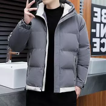 Куртка с капюшоном и хлопковой подкладкой Two Bars, мужская утолщенная куртка с капюшоном и хлопковой подкладкой, студенческая куртка с капюшоном для подростков, повседневная M хаки