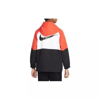 Куртка с капюшоном и застежкой-молнией Nike Color Block Logo, детские куртки, черная FJ5209-010 S