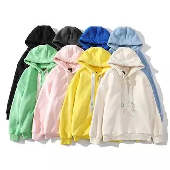 Куртка с капюшоном из австрийского зернистого бархата — однотонная, повседневная, универсальная, свободного кроя, для мужчин и пар. 3XL