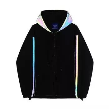 Куртка с капюшоном Мужская корейская модная японская стильная весенне-осенняя куртка Универсальная красивая куртка M чёрный