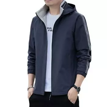 Куртка с капюшоном Мужская повседневная тонкая куртка XXXXXL