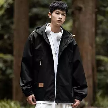Куртка с капюшоном мужская, весенняя, новая, модная, брендовая, рабочая куртка для мужчин и женщин, модные, универсальные куртки, ветровка для пар S