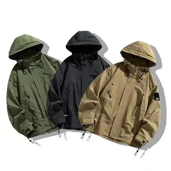 Куртка с капюшоном от американского модного бренда, мужская, новая, осенне-зимняя, рабочая куртка M