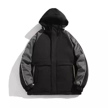 Куртка с капюшоном Splicing мужская пуховая хлопковая хлопковая куртка больших размеров зимняя толстая теплая одежда рабочая одежда 8XL