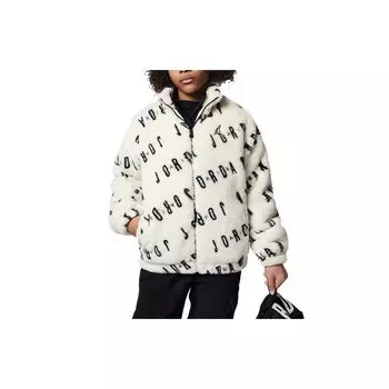 Куртка с логотипом Jordan Letter и воротником-стойкой Phantom Black And White Kids FJ9624-030 L