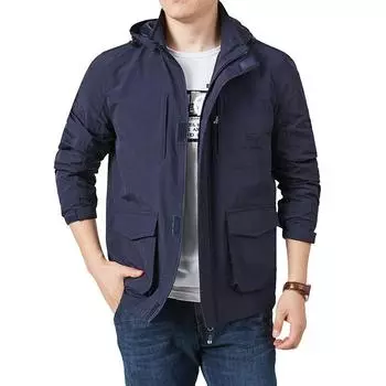 Куртка с несколькими карманами, повседневная куртка, трендовая куртка для активного отдыха, весна и осень, мужской топ M хаки