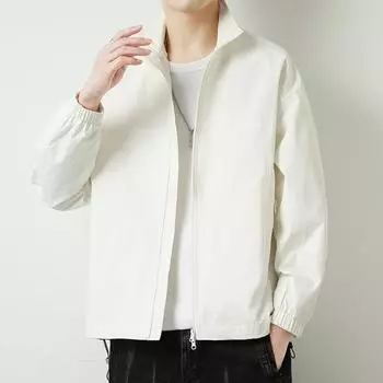 Куртка с воротником-стойкой, мужская, весенняя, новая, молодежная, простая, универсальная, удобная, верхняя часть M