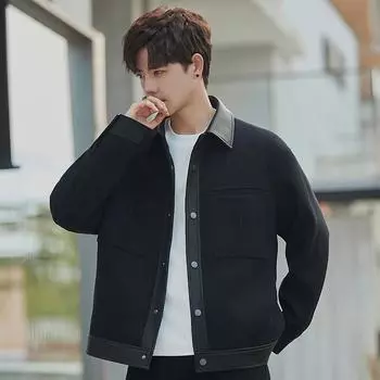 Куртка с воротником весна-осень модная корейская версия универсальное повседневное пальто верх M