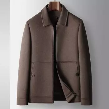 Куртка с застежкой-молнией, молодежная, легкая, роскошная, деловая, на гусином пуху, двусторонняя, шерстяная, термокуртка M чёрный