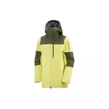 Куртка Salomon Color Block Letter с капюшоном, застежкой-молнией, ветрозащитная, водонепроницаемая, с длинным рукавом, женские куртки, желтый LC2161300 M
