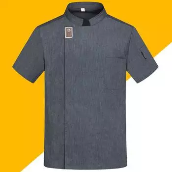 Куртка шеф-повара для мужчин и женщин, рубашка повара с короткими рукавами, униформа официанта для пекарни, ресторана, топ 6XL белый