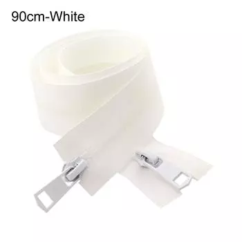 Куртка Шитье Молнии Водонепроницаемые Молнии DIY Шитье Двойной Бегунок Молния Потайная Молния 90cm белый