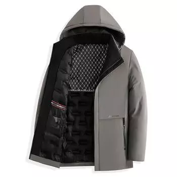 Куртка со съемным капюшоном, зимняя молодежная мужская куртка с хлопковой подкладкой, мужская термобархатная XL чёрный