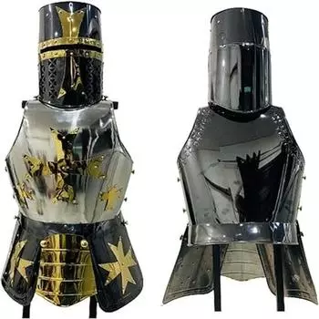 Куртка со шлемом из нержавеющей стали тамплиер полуброня костюм рыцаря полностью носимый костюм доспехи, взрослый