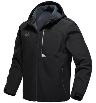 Куртка Soft Shell для активного отдыха, водоотталкивающая военная парка, термобелье для скалолазания, джемпер, верхняя одежда, походная одежда, горная парка с капюшоном, черная [Gopune]