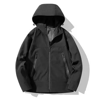 Куртка Soft Shell Graphene с подогревом для пар, спортивная куртка с капюшоном для активного отдыха, ветрозащитная и водонепроницаемая куртка XXS чёрный