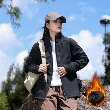 Куртка софтшелл для мужчин и женщин на осень и зиму, плюс бархатная утолщенная термокуртка для свободных пар L