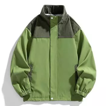 Куртка Splicing Мужская Весна и Осень Инструменты Воротник-стойка Мужская и Женская Парная Куртка Молодежный Топ S