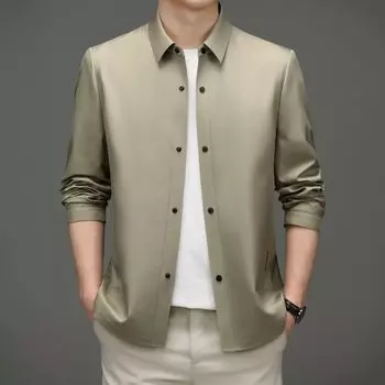 Куртка среднего возраста, мужское пальто с лацканами, деловая тонкая повседневная однобортная модная куртка для папы на весну и осень 170/M