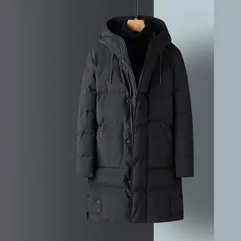 Куртка средней длины с хлопковой подкладкой для мужчин, новая зимняя куртка с хлопковой подкладкой, мужская пуховая куртка в корейском стиле, модная ветровка в стиле хип-хоп M