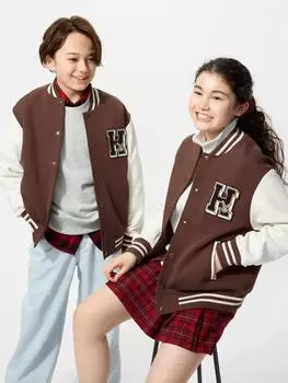 Куртка стадионного типа из быстросохнущего материала Uniqlo для детей 38 DARK BROWN/KIDS 100