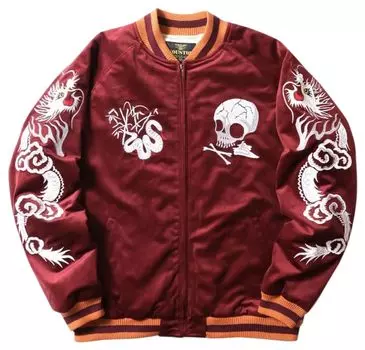 КУРТКА СУВЕНИРНАЯ ИЗ БАРХАТА 51387 КОРИЧНЕВОГО ЦВЕТА [Хьюстон] (ЧЕРЕП)